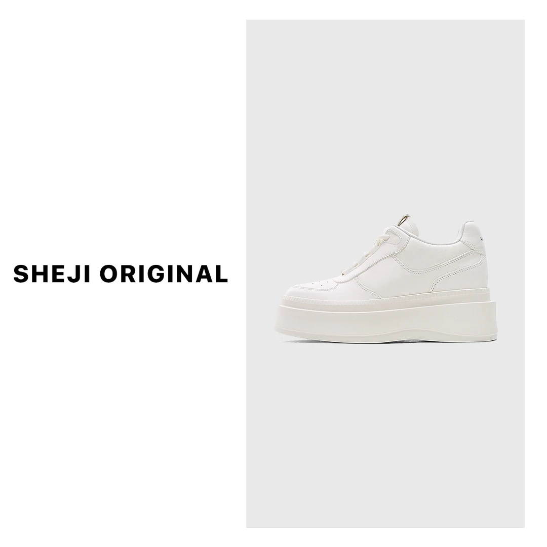 增高神鞋进口头层阿尔法小牛皮厚底内增高小白鞋里垫全羊皮