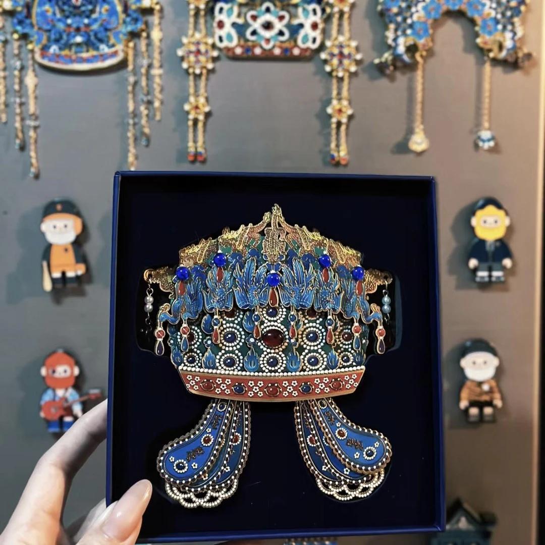 北京国博孝端皇后凤冠木质磁吸冰箱贴高颜值旅游纪念品送朋友礼物