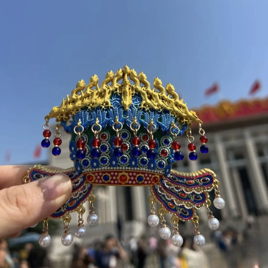 北京国博凤冠冰箱贴孝端皇后凤冠金属磁吸冰箱贴旅游打卡纪念品