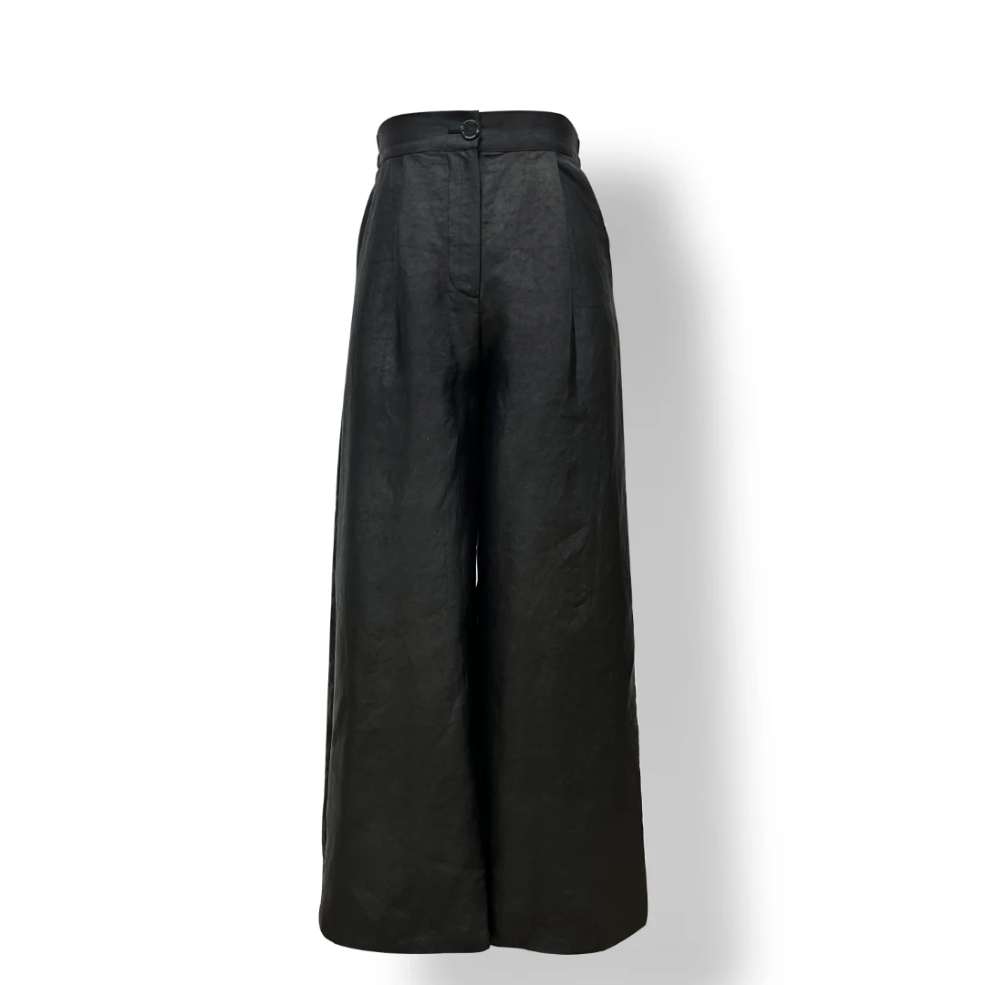 【暗墨】光泽缎面垂感长裤-