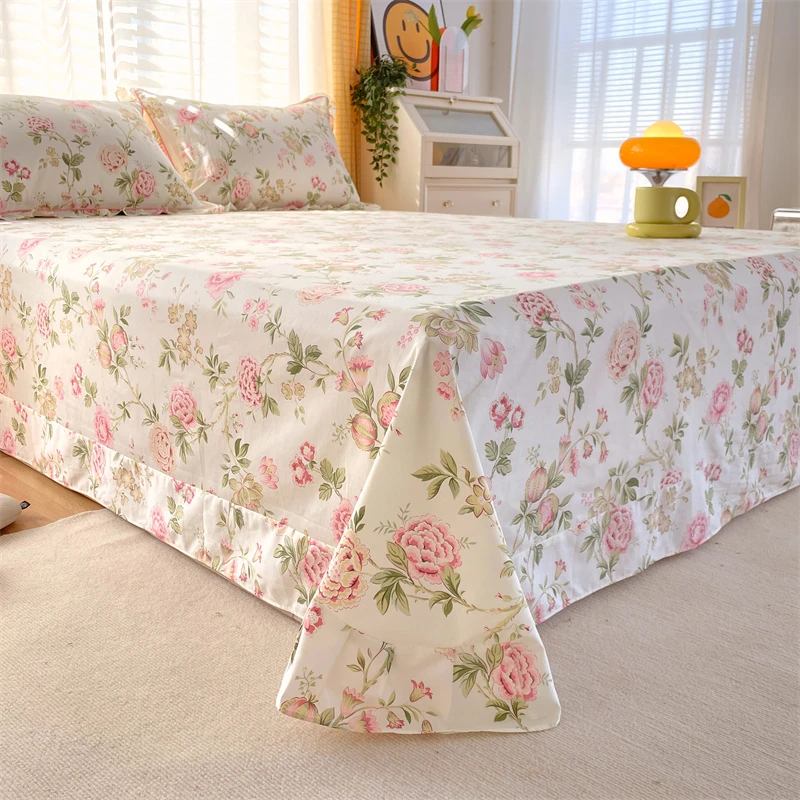 纯棉床单单件100%全棉40支被单简约单人学生宿舍斜纹亲肤加厚裸睡