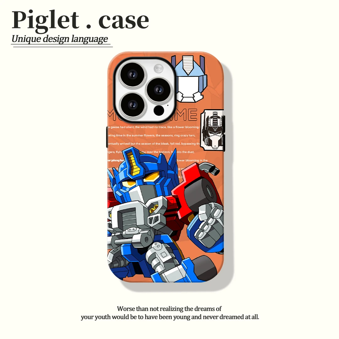 适用苹果15手机壳擎天柱iphone14可爱软壳11/12/13全包创意卡通