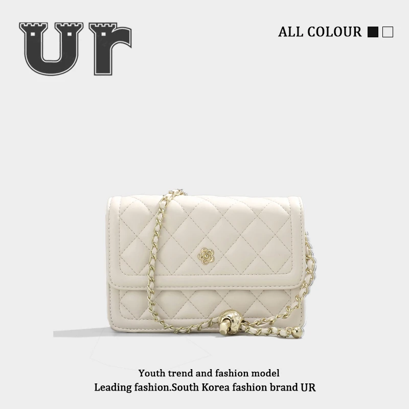 UR小金球菱格链条包包女夏2024新款休闲高级感小众单肩斜挎小方包