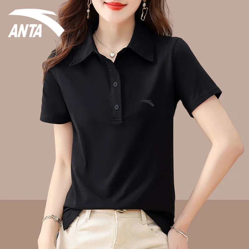 安踏（ANTA）polo衫女T恤女短袖衣服运动服饰秋季冰丝速干足球跑步