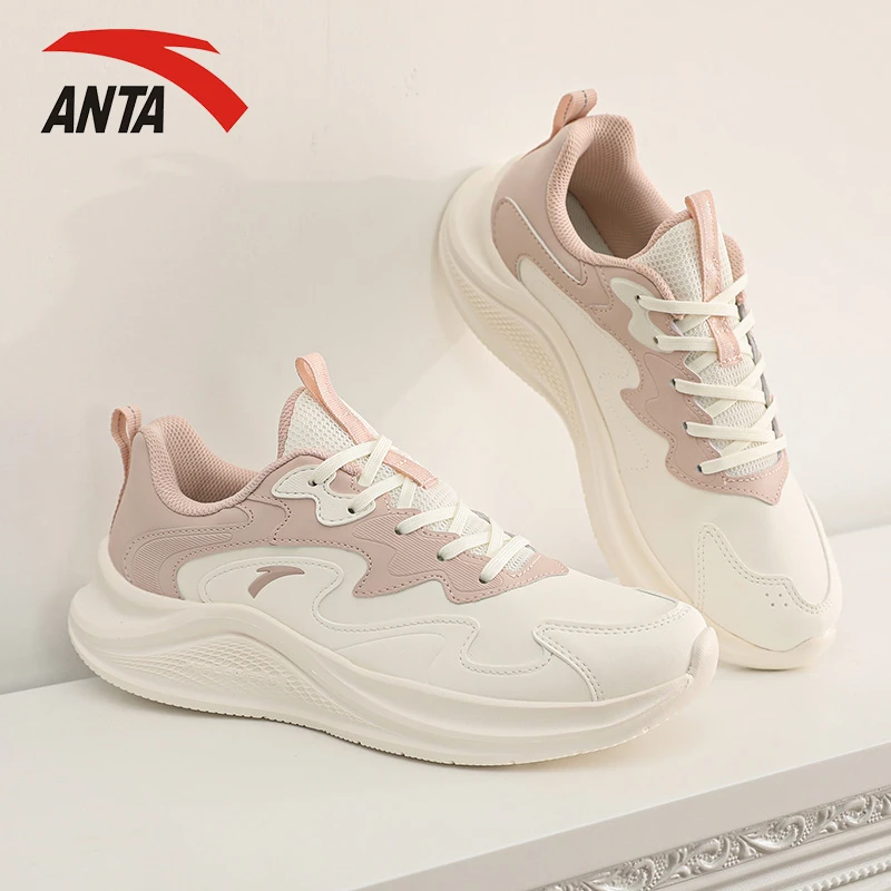 ANTA/安踏凌云女鞋运动鞋女皮面舒适休闲跑步鞋软底百搭运动鞋子