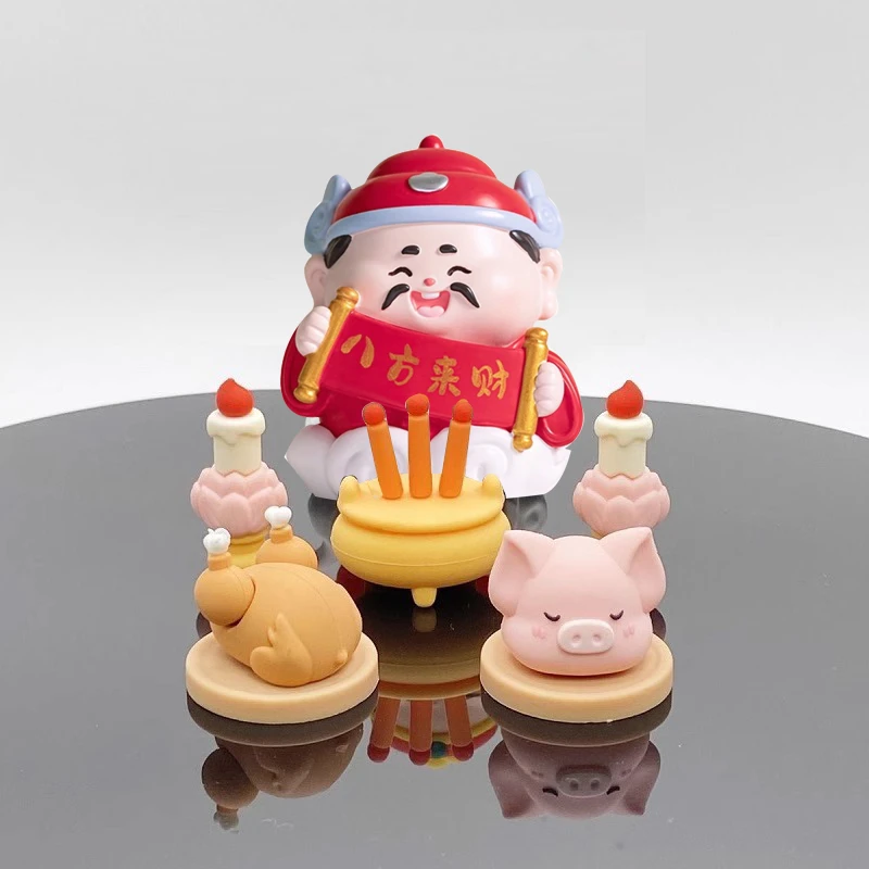 国潮神仙财神爷装饰小摆件家用卡通供奉像装饰品客厅桌面发财贡品