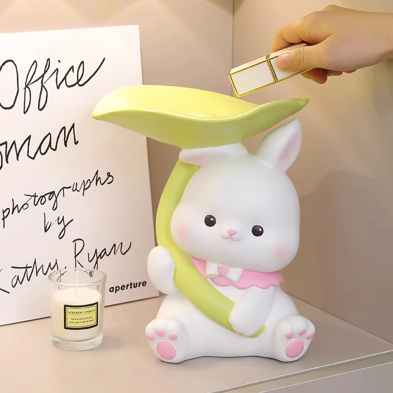 奶油风可爱兔子钥匙收纳摆件家居客厅酒柜电视柜装饰乔迁新居礼品