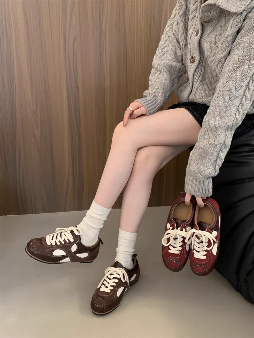 【鞋爱】7940美式cece复古百搭德训鞋女秋冬休闲运动鞋平底阿甘鞋