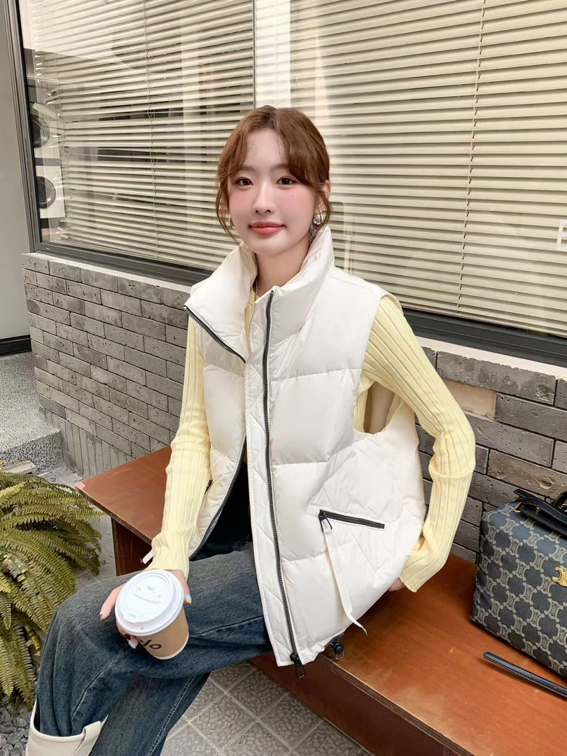 【鞋爱】伊歌莉936冬装韩版时尚背心立领开胸保暖羽绒马夹设计感