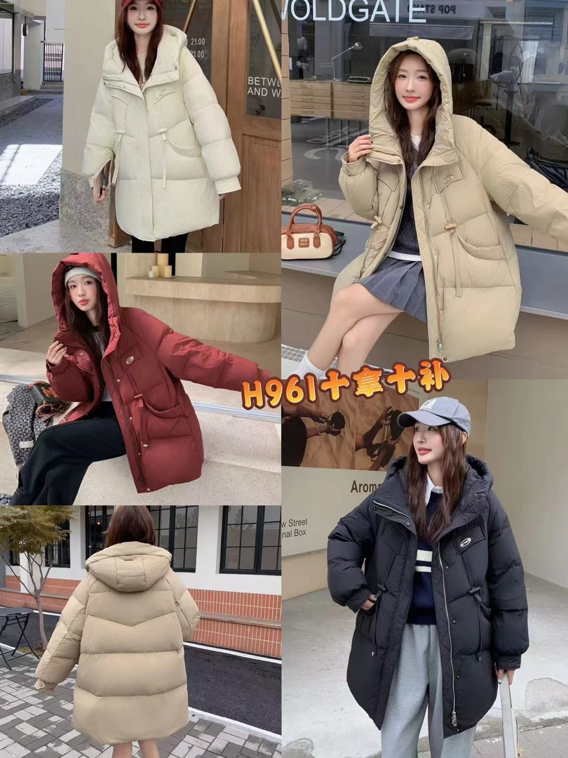 【鞋爱】961国潮原创伊歌莉金属扣欧洲站女士羽绒服