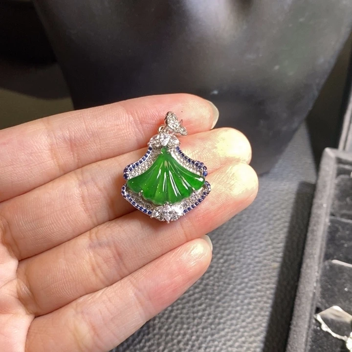 翡翠吊坠(不含链)银S925镶嵌
