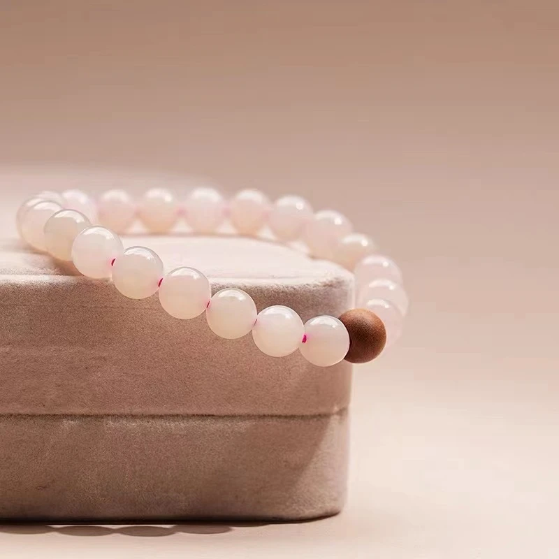 【鑫浩珠宝】新疆和田玉-冰藕粉卡8mm手串 多样性发一条 女士女款