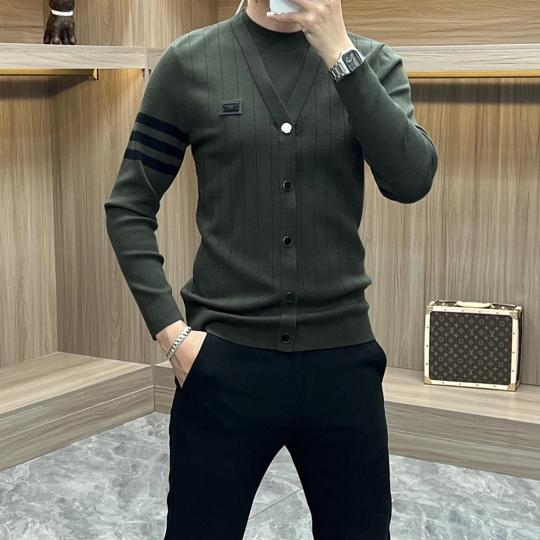 MALEASY/慕礼仕 男士休闲假两件针织衫秋冬新款时尚百搭打底毛衣