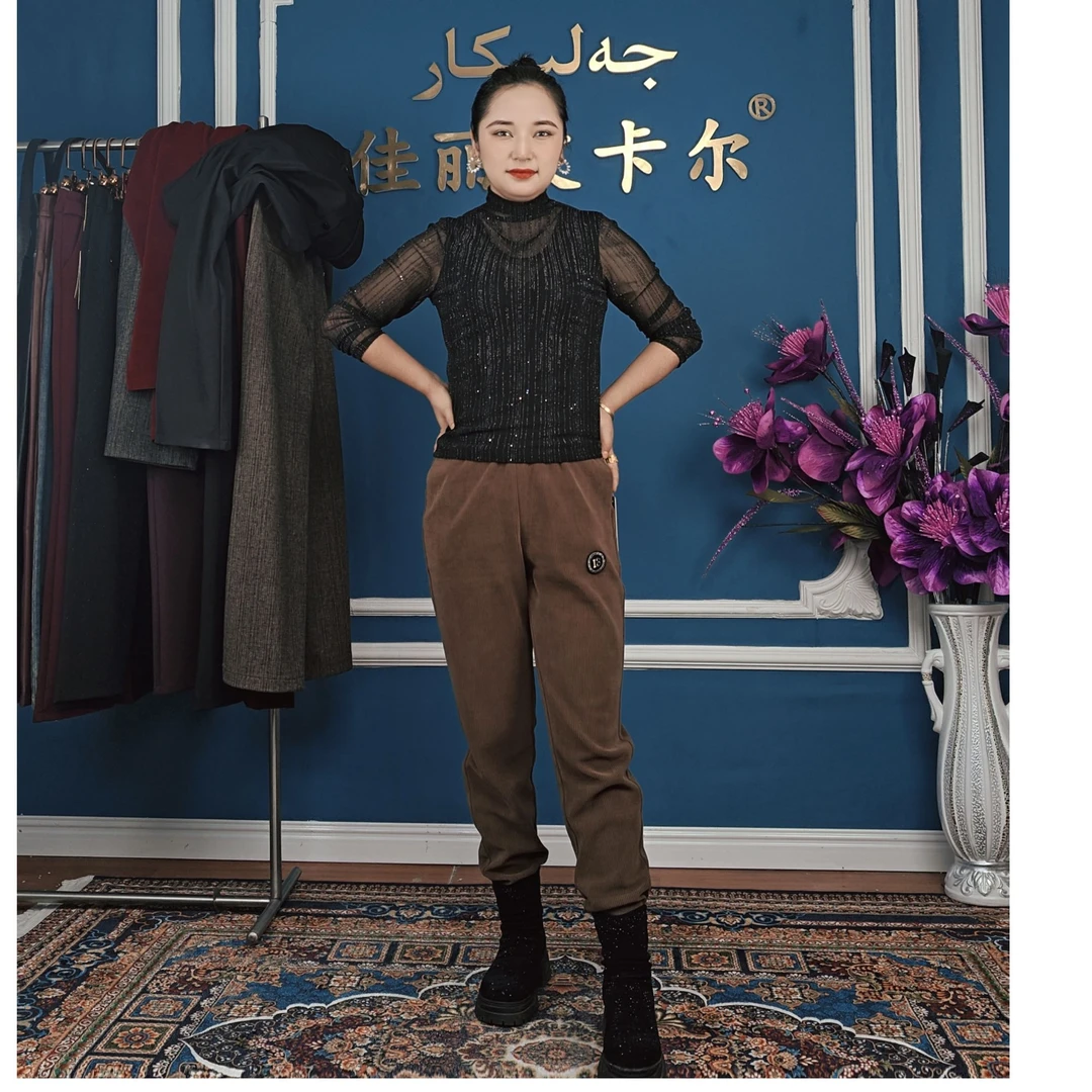 佳丽皮卡尔冬款条绒小脚裤