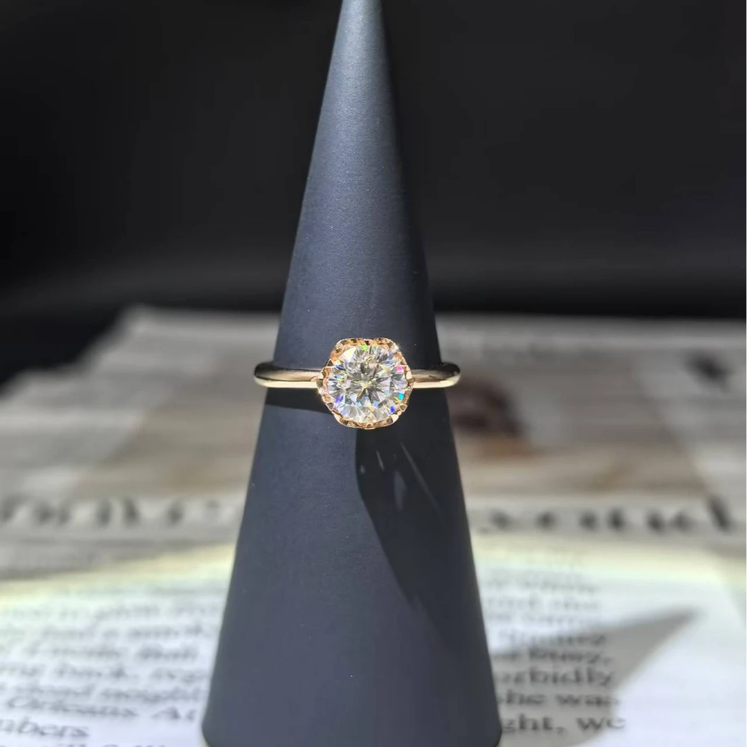 925银银制品 AU750玫瑰金花苞戒指