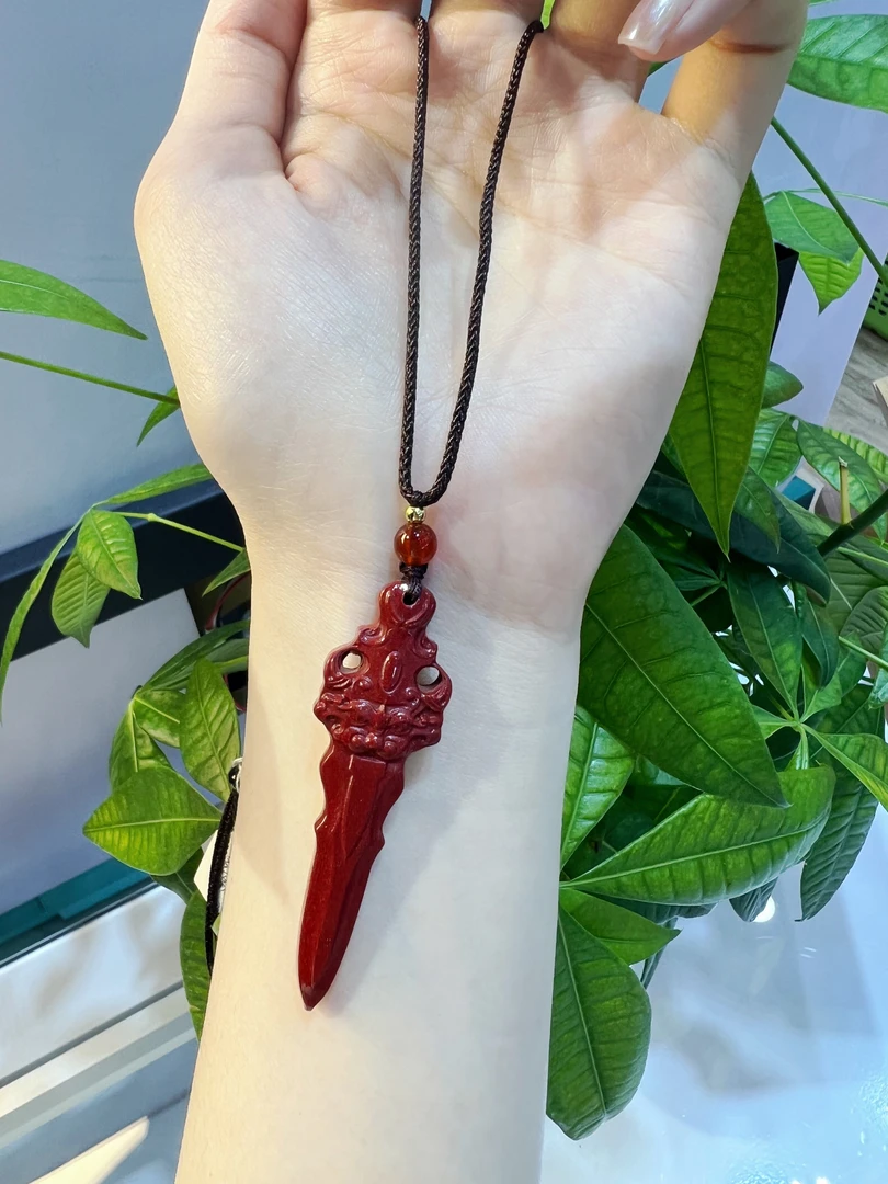 含辰砂工艺品紫金朱砂降魔剑吊坠