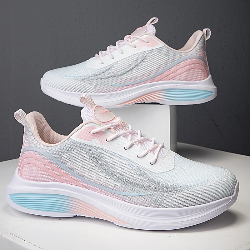 品牌女鞋夏季网面透气运动鞋轻便软底跑步鞋女时尚百搭休闲旅游鞋