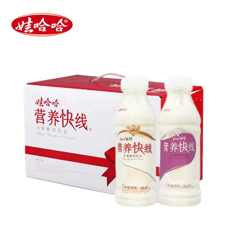 娃哈哈营养快线幸福牵线椰子味水果奶昔350g*12瓶整箱提手礼盒装