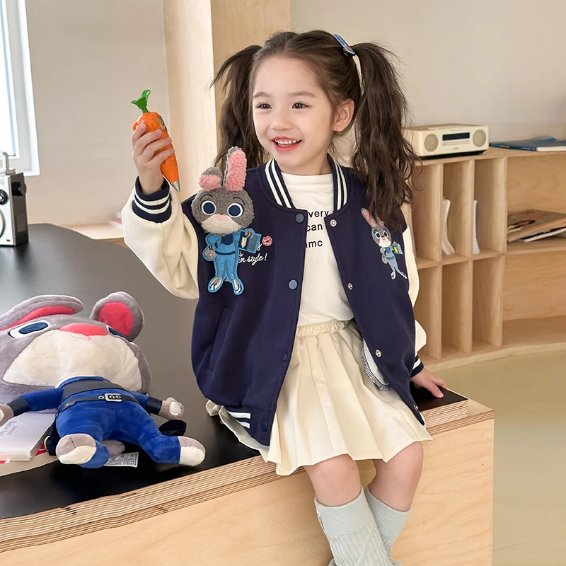 53578女童秋装新款学院风外套女宝宝韩版拼色棒球服休闲百搭上衣