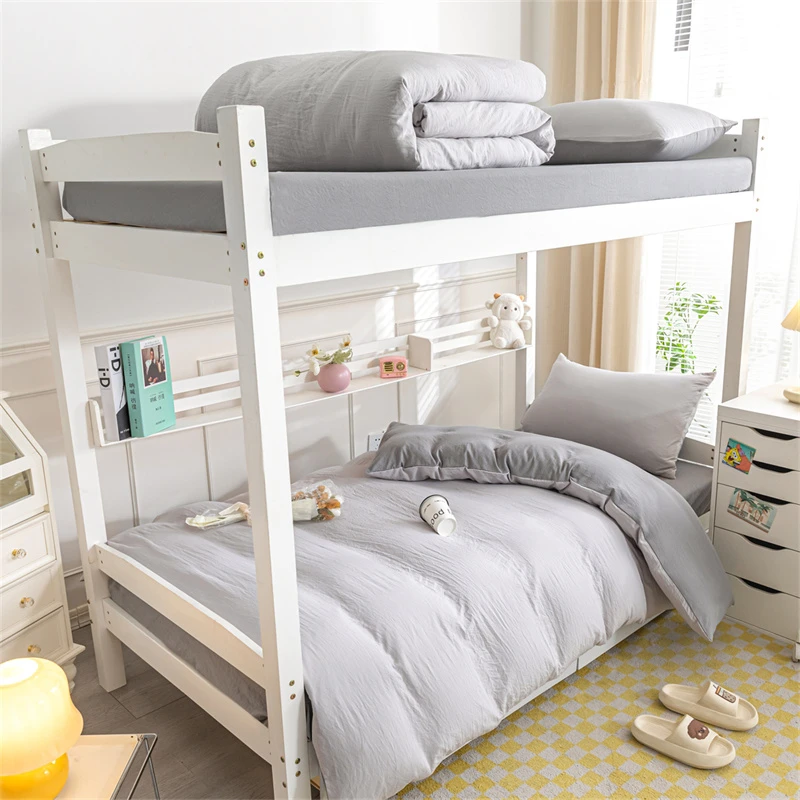 纯色学生宿舍被套双拼简约A类床垫枕芯被芯床笠款学校三件套