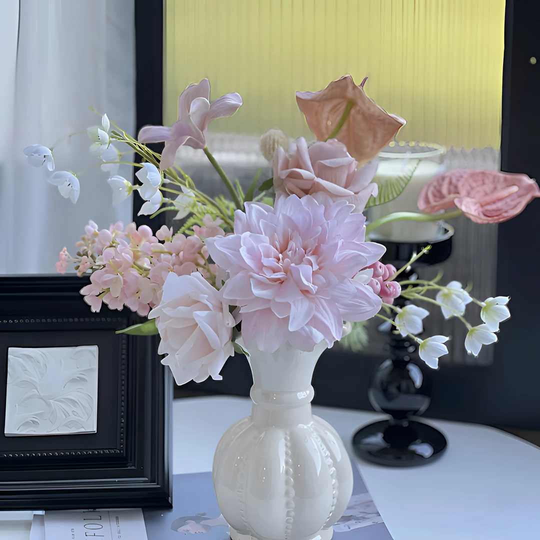 【奶油桃子】仿真花束客厅餐厅茶几边几装饰摆件高端花艺原创设计