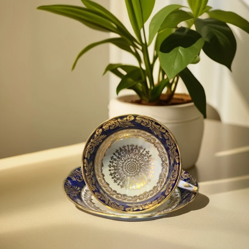 帕拉贡-paragon-蓝金阔口咖啡杯