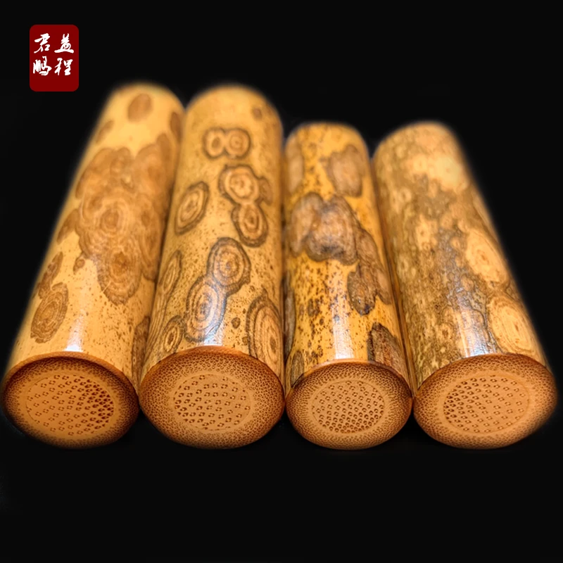 文玩实心竹子纯手工梅鹿竹梅菉竹指纹花螺旋纹花竹斑竹手把小挂件