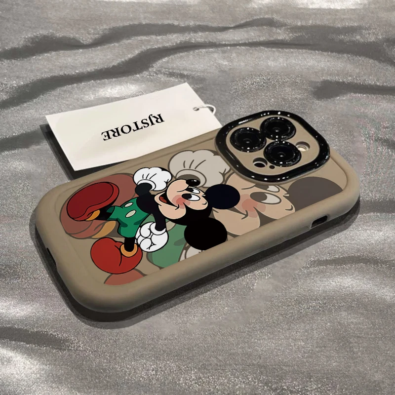 散步米奇苹果15手机壳14iPhone13pro新8SE软7plus创意xsmax/12/6s