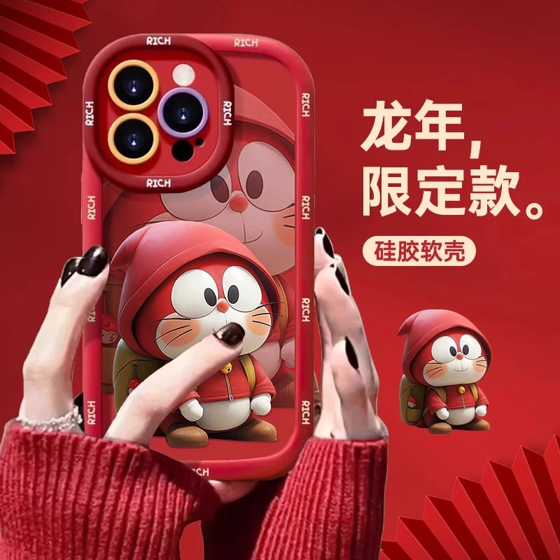 蓝胖子苹果15手机壳14iPhone13pro新年8SE软7plus创意xsmax/12/6s