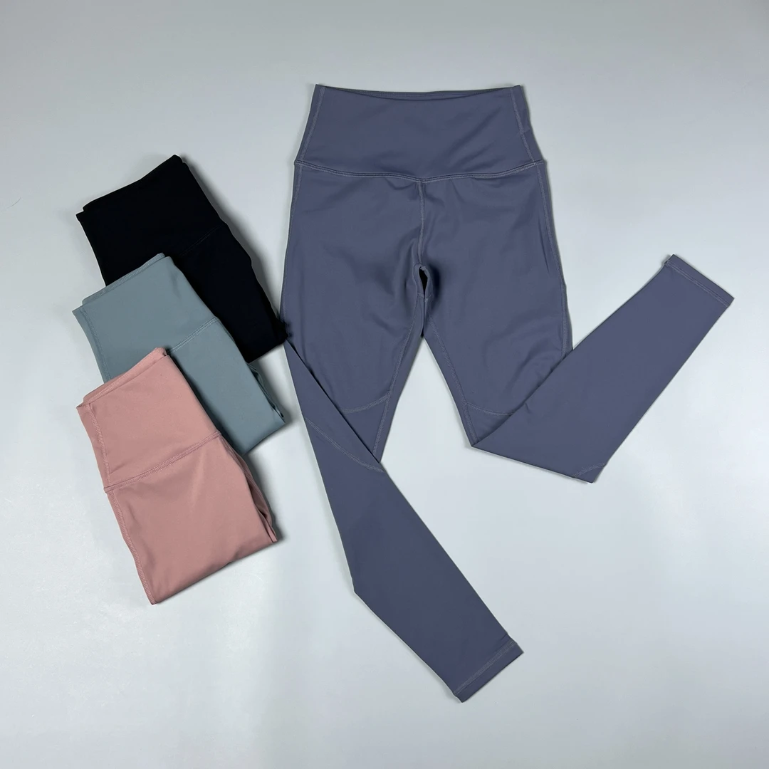 裸感磨毛高腰蜜桃臀提臀瑜伽健身九分裤女速干透气跑步打底外穿裤