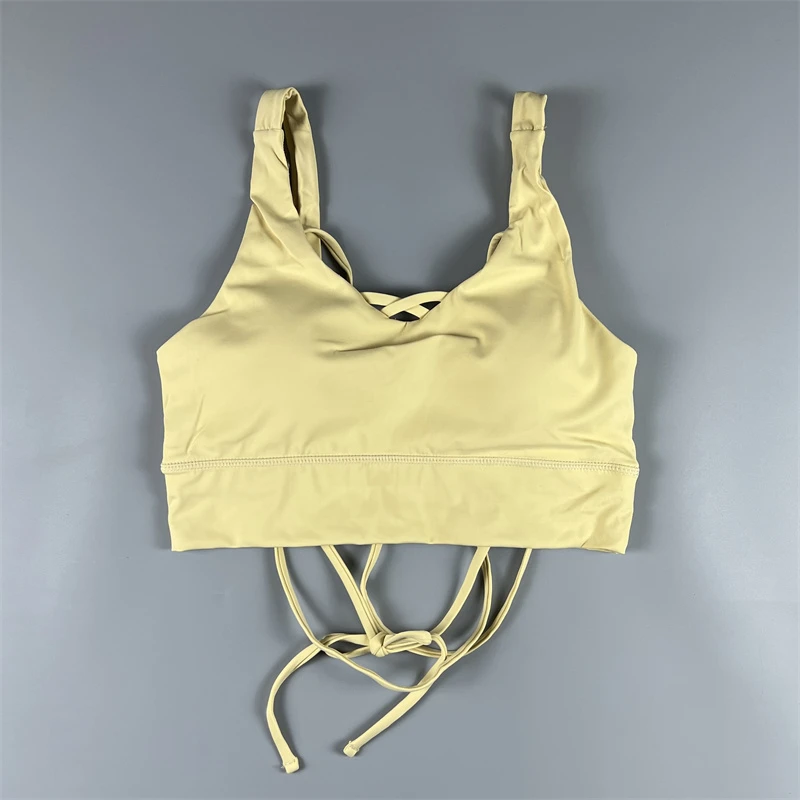 裸感磨超美背肩带运动女 抽绳速干透气瑜伽健身衣