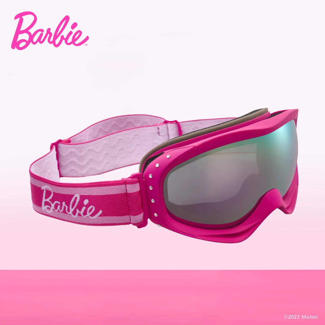 BCG芭比限定合作款复古闪钻球面滑雪镜专业护目热压海绵防雾