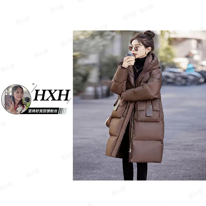 反季清仓长款棉服女2024冬季新款爆款过膝棉袄宽松加厚连帽外套