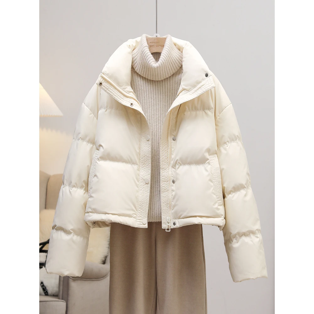 加厚棉服短款免洗2024秋冬新款立领宽松加厚面包外套棉衣潮流外套