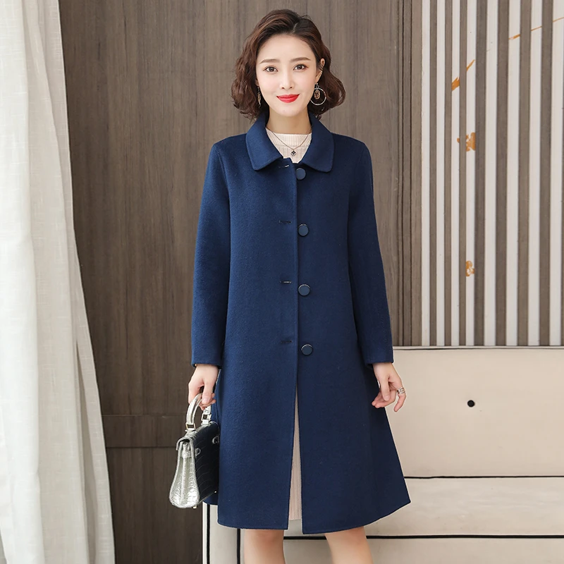 双面羊毛大衣外套女