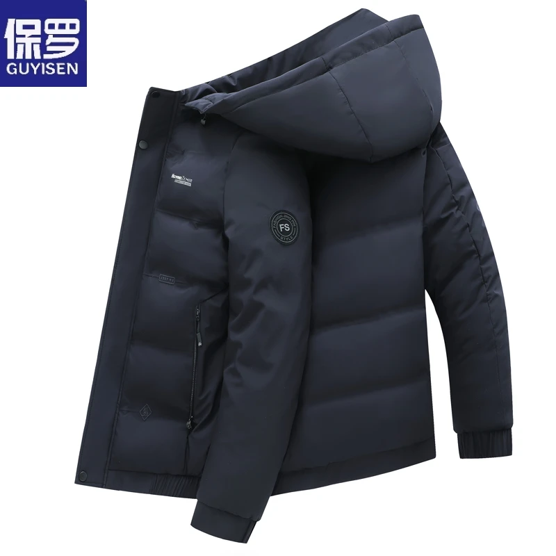 保罗爸爸新款冬季棉衣男立领加厚棉服男士连帽保暖棉袄中年外套男