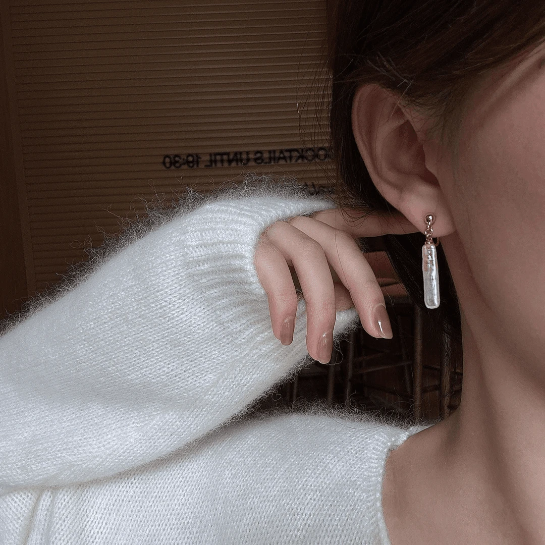 长款巴洛克天然珍珠耳环女气质复古时尚个性设计师小众耳饰耳环