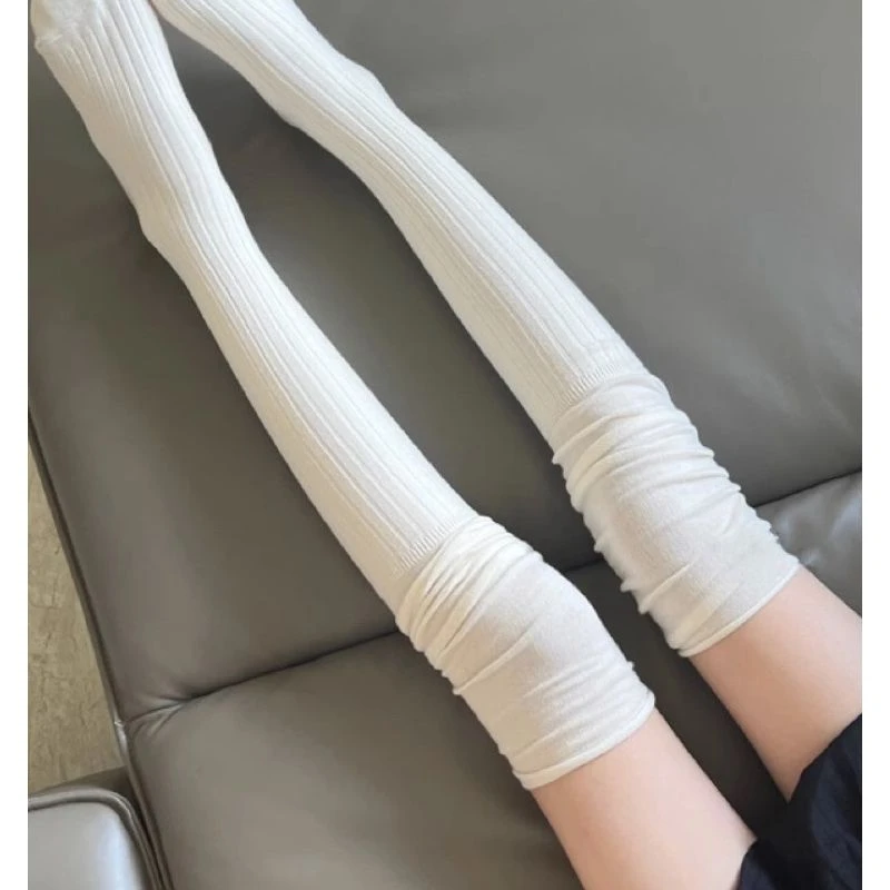 早秋穿过膝袜你会爱我吗~潮流秋冬纯色学院风jk甜美少女过膝袜子