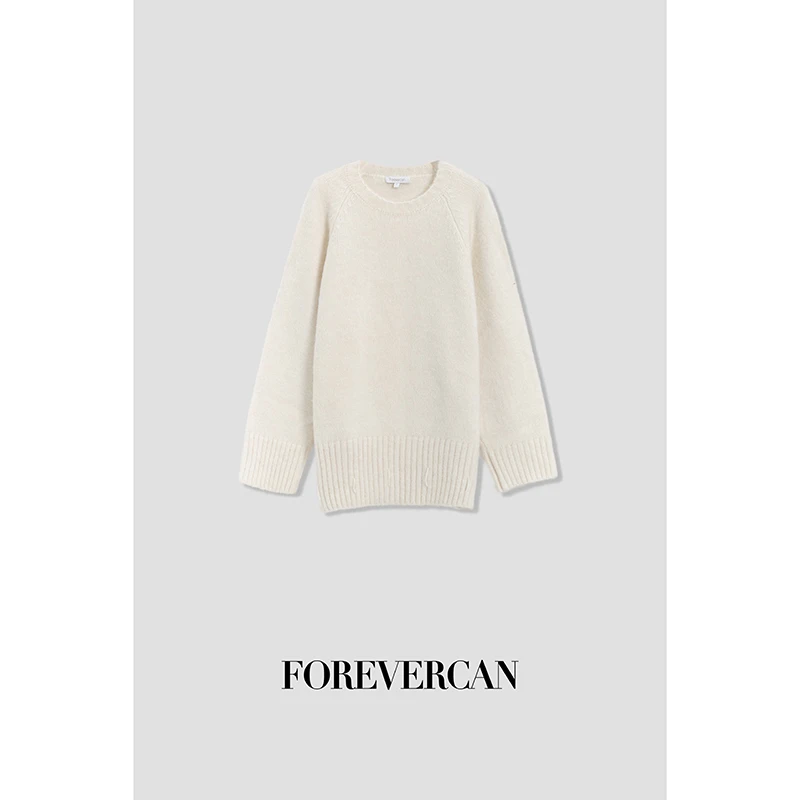 FOREVERCAN“冬日恋歌”法式慵懒感厚织宽松套头针织衫 MY3759B