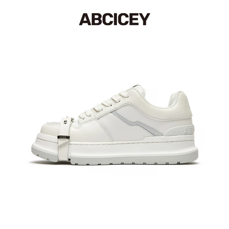 【鞠婧祎同款】ABCICEY轻奢小白鞋方头鞋板鞋厚底秋季休闲鞋鞋子