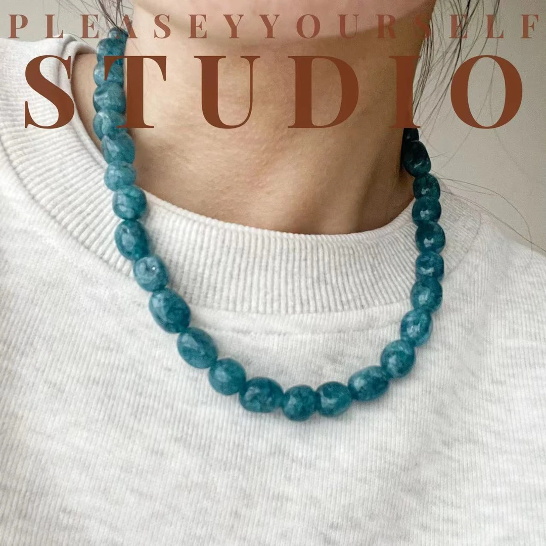 铜合金手链 「裂痕」时尚圆珠百搭经典蓝色气质项链多样性发其一