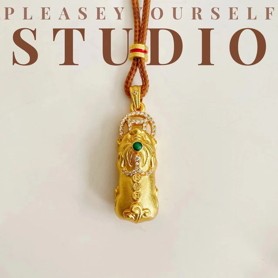 铜合金吊坠 「貔貅」时尚气质小众坠链精致镶嵌吊坠项链