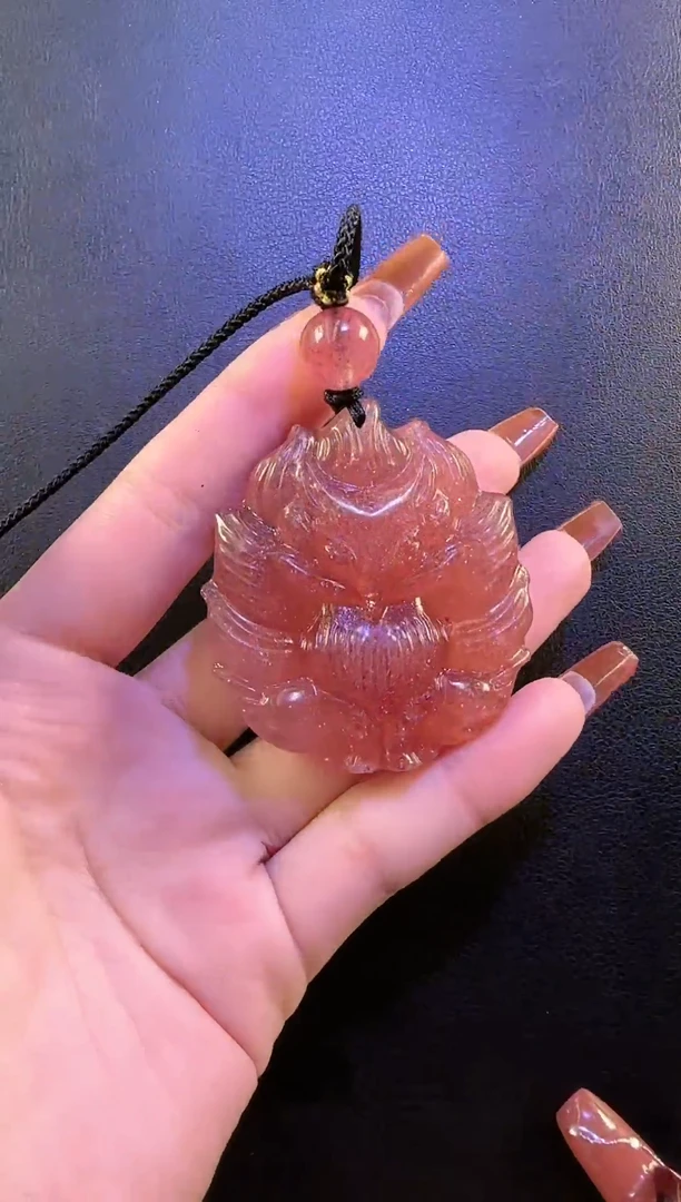 【闪购商品】石英质玉DIY未镶嵌草莓晶单