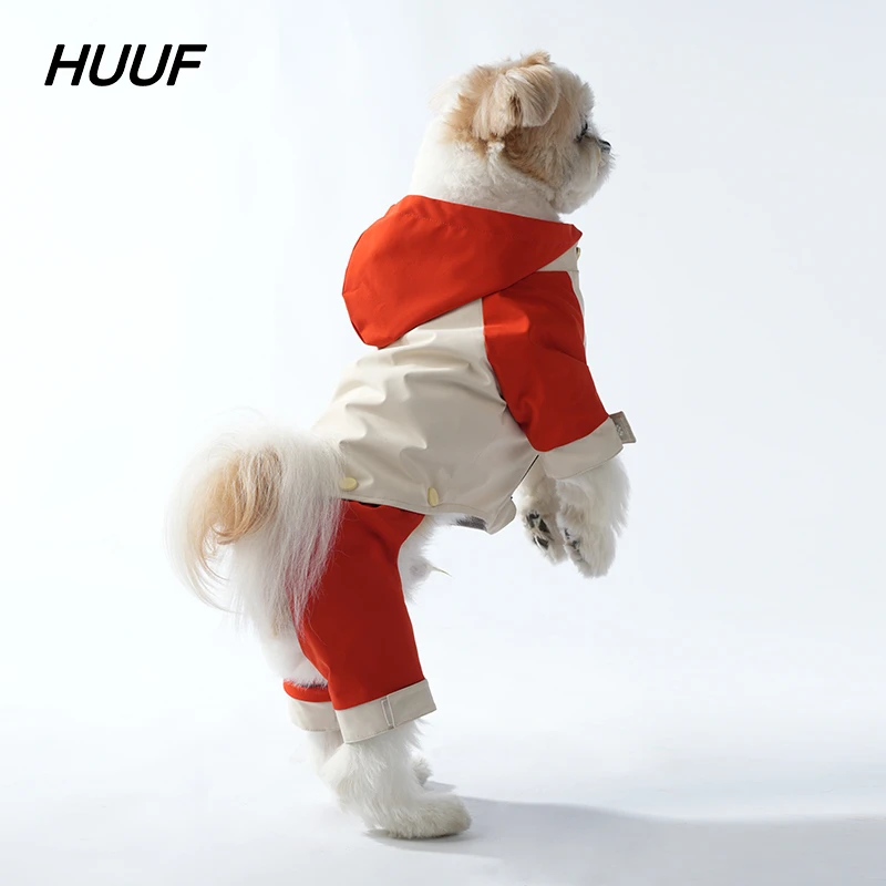 HUUF冲锋衣可拆卸宠物衣服秋冬新品防水耐磨狗狗防尘四脚衣户外