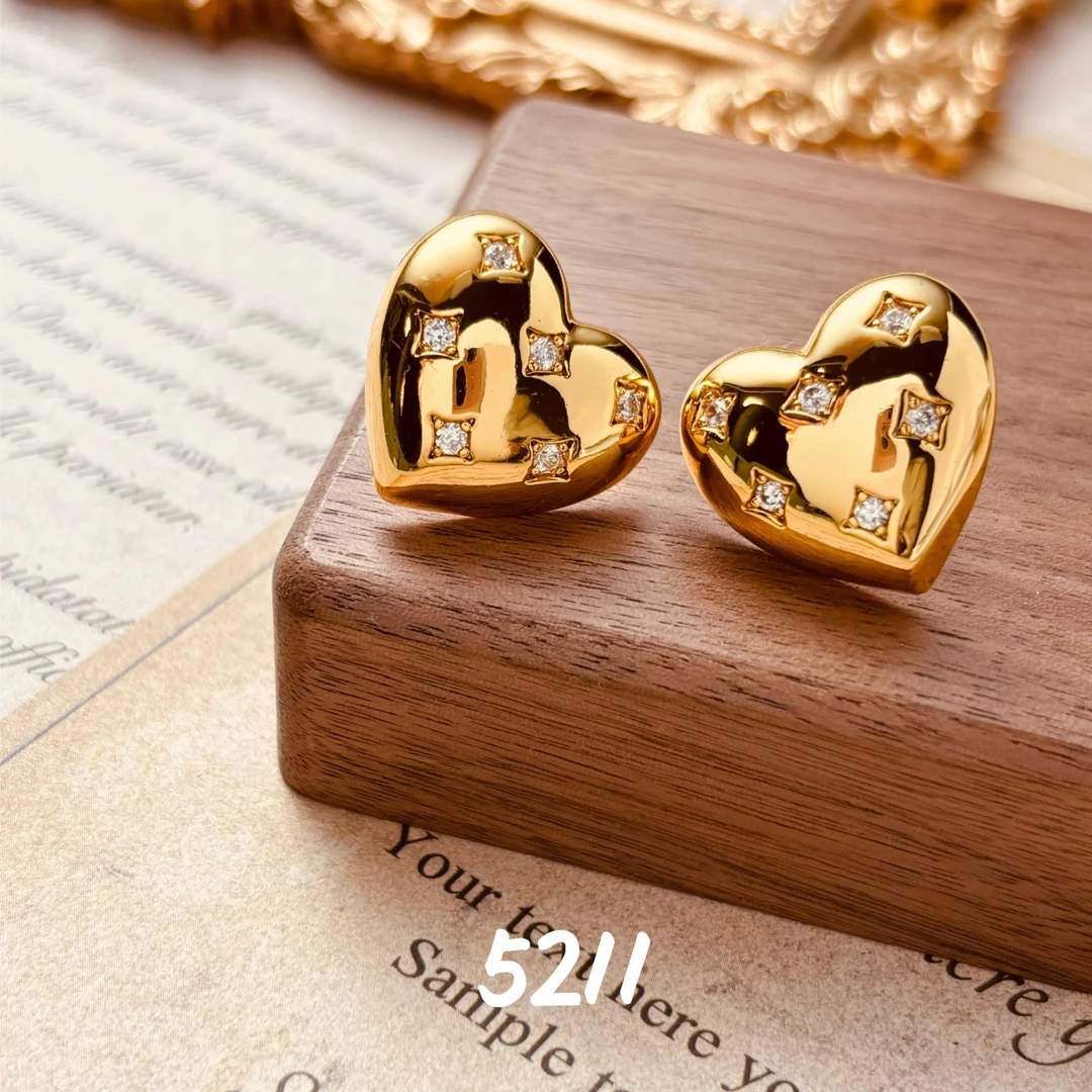 铜合金耳饰 时尚轻奢气质百搭925银针耳饰~5211