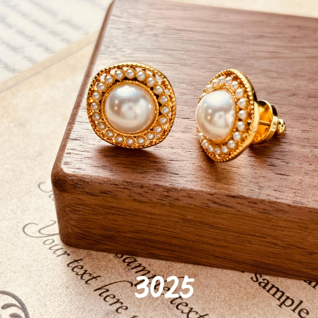 铜合金耳饰 时尚百搭气质简约925银针耳饰~3025