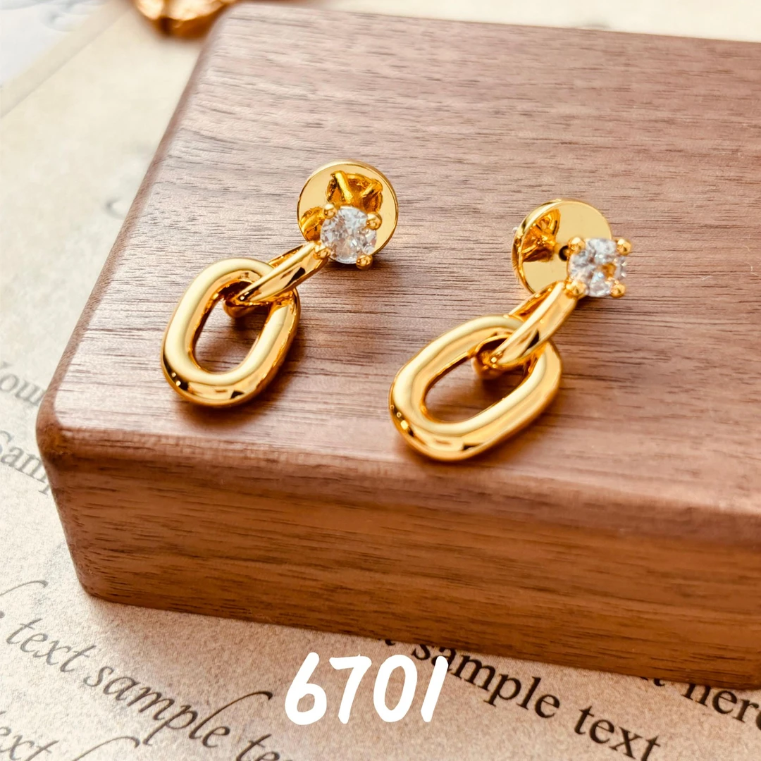 铜合金耳饰 时尚经典百搭简约925银针耳饰~6701