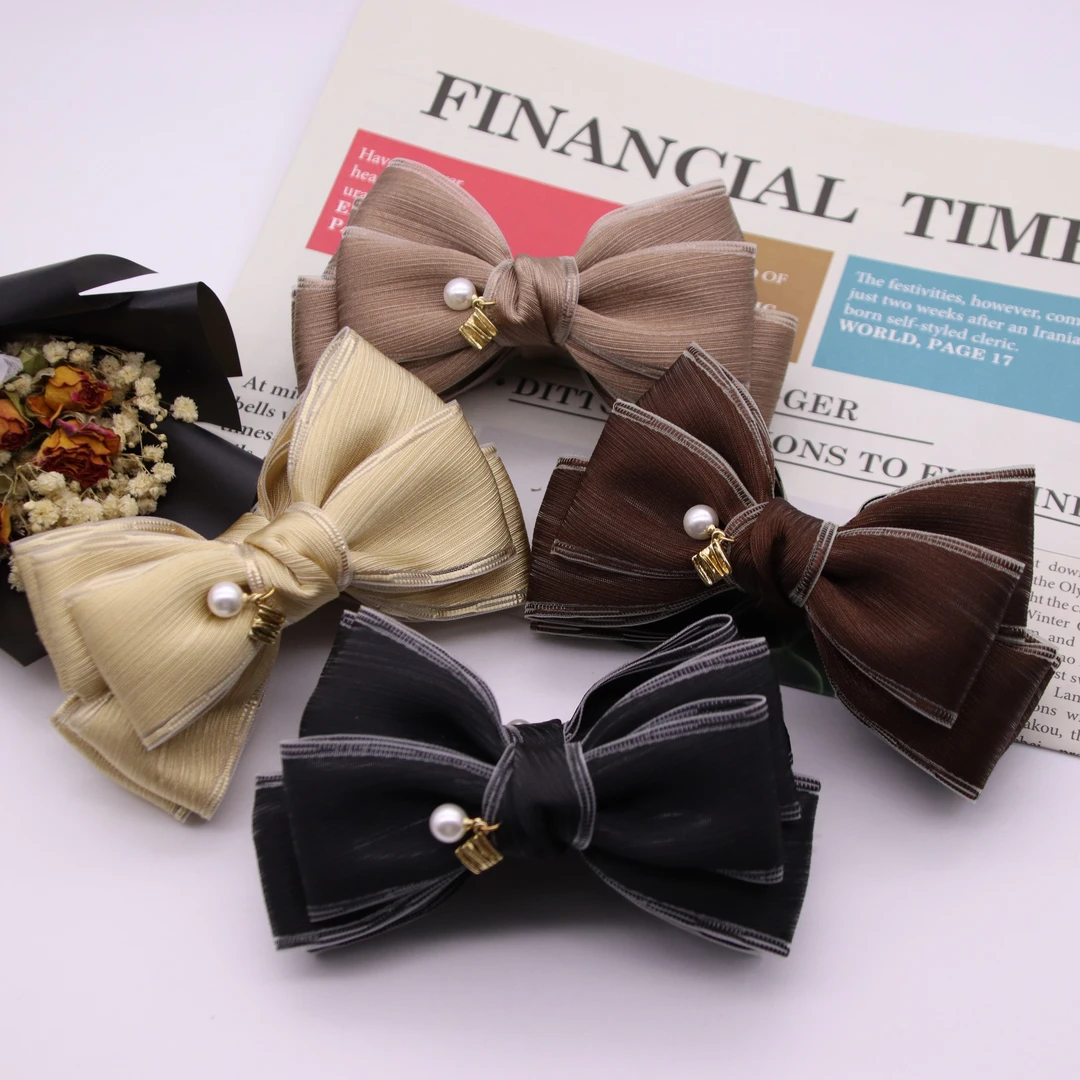 韩版原创蝴蝶结香蕉夹马尾夹顶夹气质时尚百搭款高级感后脑勺