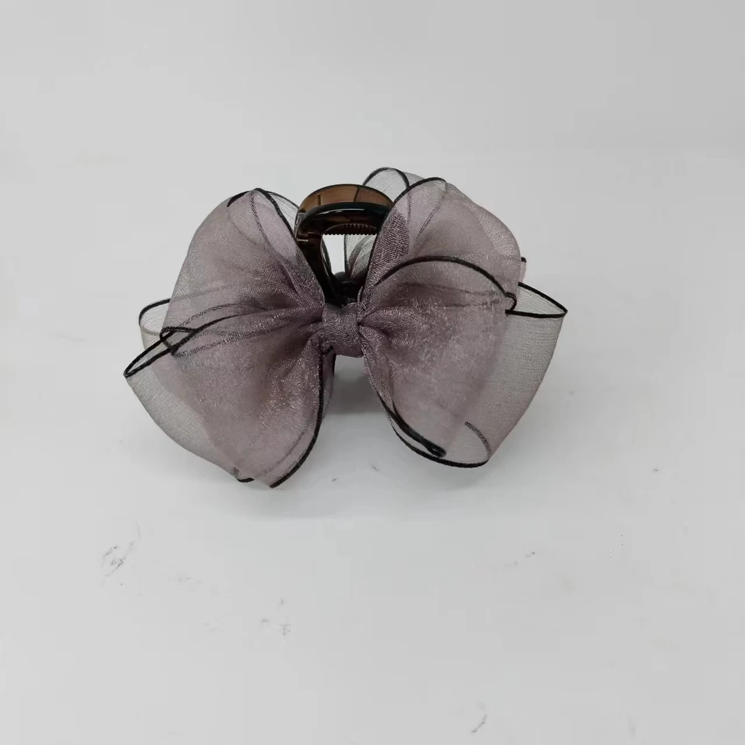 原创手工制作欧根纱6公分款抓夹时尚百搭款