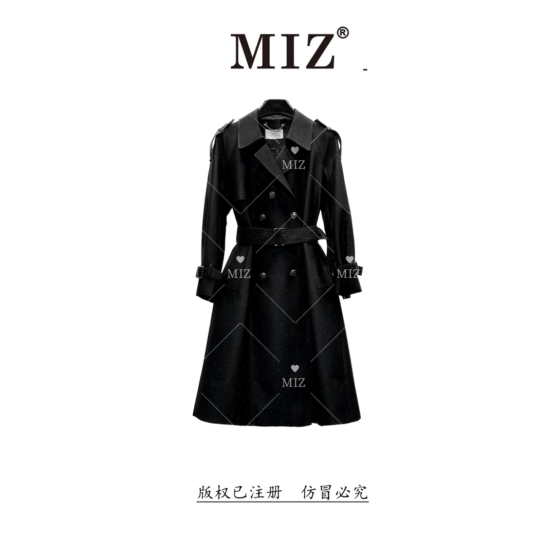 【MIZ】2025春季上新璀璨星河气质显瘦收腰优雅长款风衣2335011